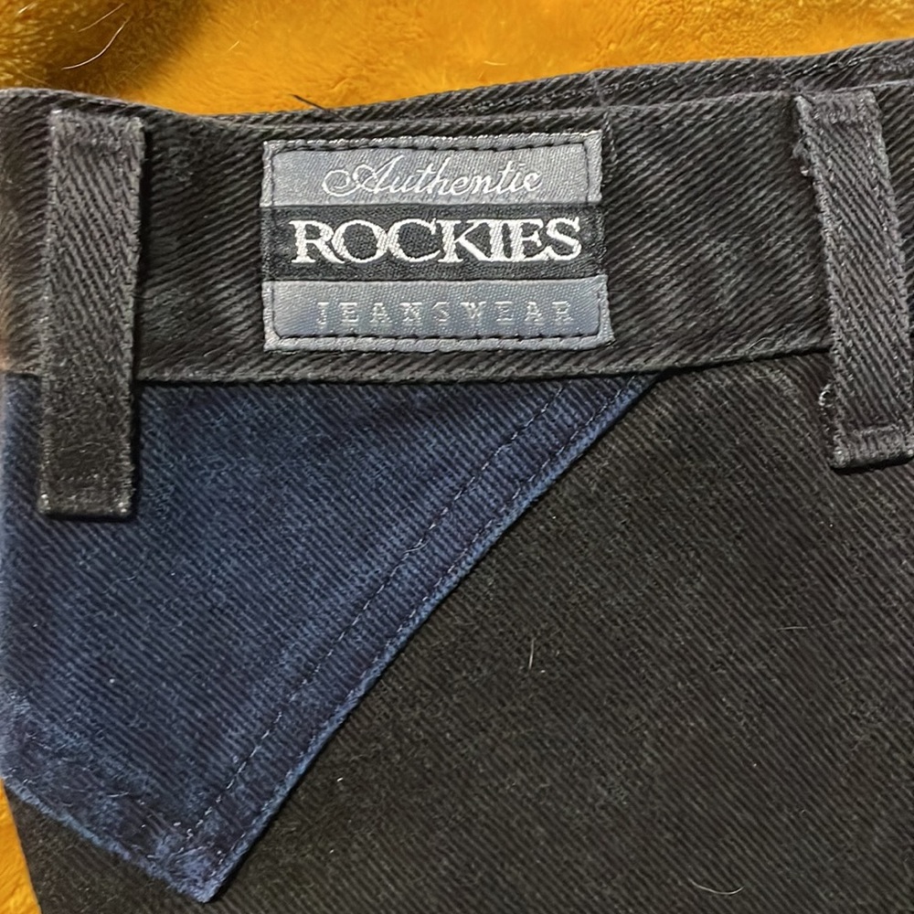 Rockies Women's Straight Leg Jeans in Black with Navy Accent